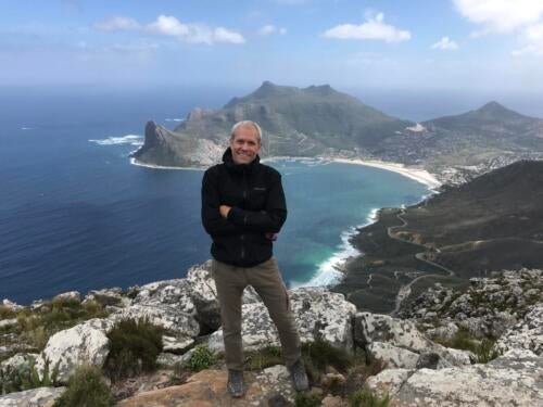 Hugh above Houts Bay, S. Africa, at SER mtg 2019
